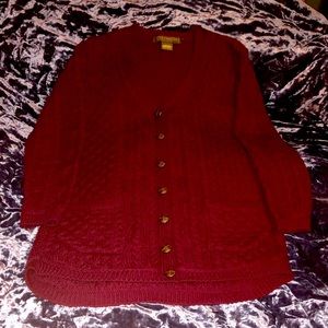 Wool button-up sweater, size Large